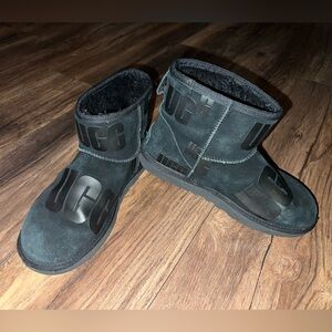 Women’s Size 9 Short Black Repeat Logo UGG Boots.